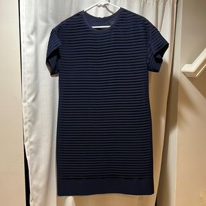 JCrew navy blue pleated dress